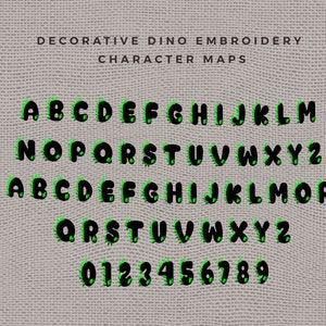 Embroidery Fonts Bundle, Modern Font, Dino Font Set - Dino Embroidery ...