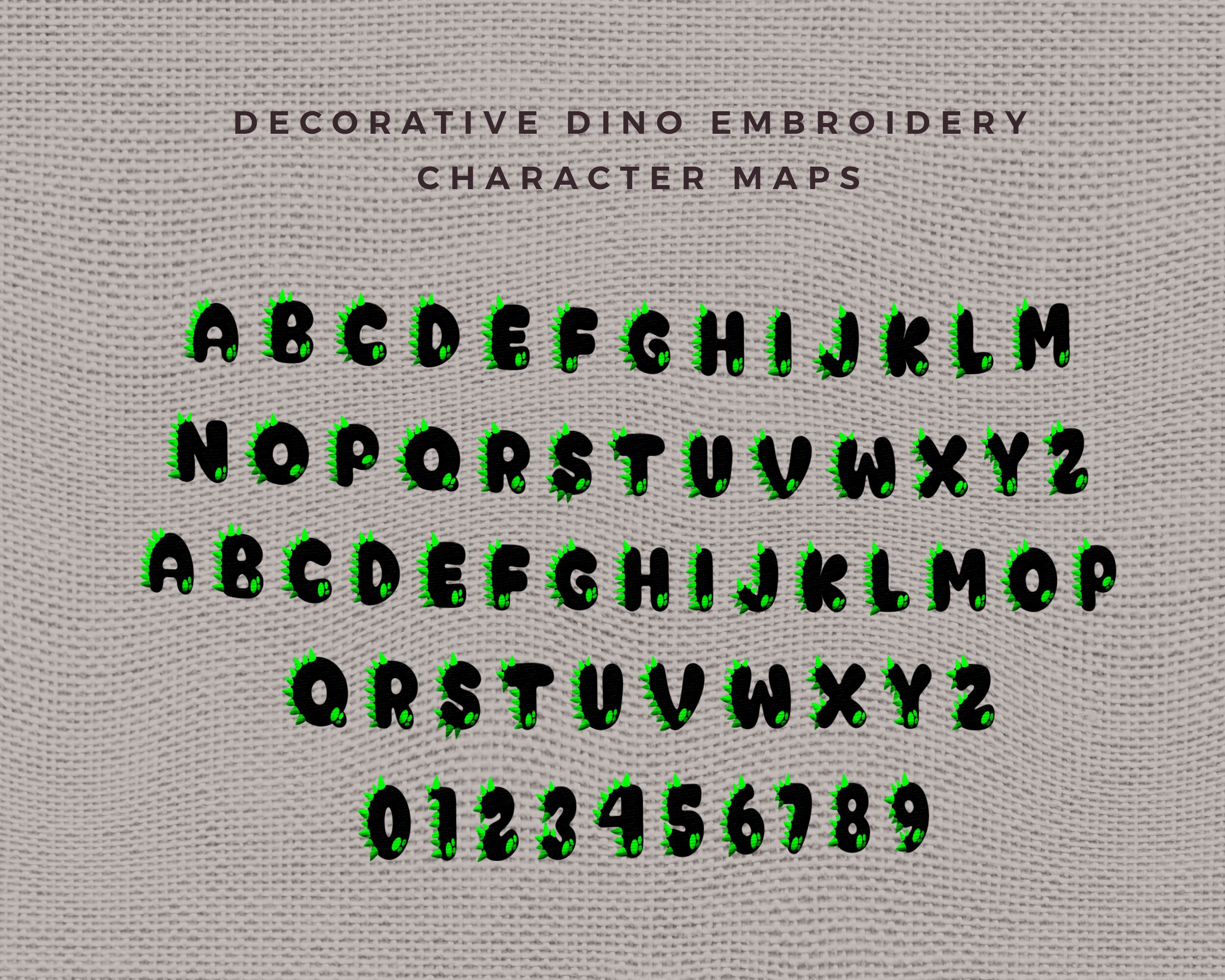 Embroidery Fonts Bundle, Modern Font, Dino Font Set - Dino Embroidery ...