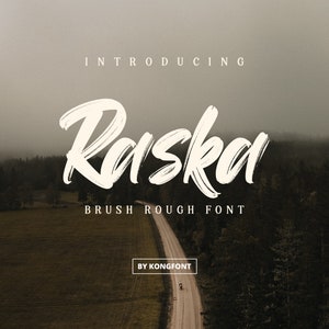 Modern Font, Bold Brush Font, Artistic Font, Handwriting Font - Raska Brush Rough Font - Bold and Artistic Typeface for Unique Designs