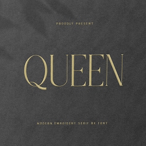 Embroidery Font, Embroidery Design, Serif Font, Embroidery File - Queen Embroidery Serif Font Modern Typeface for Elegant Projects