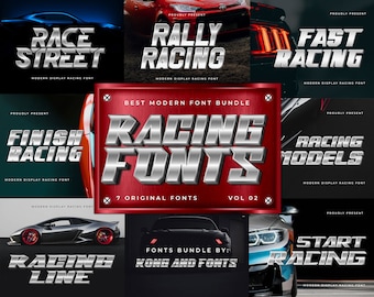 Modern Racing Font Bundle, Sports Fonts Vol.2