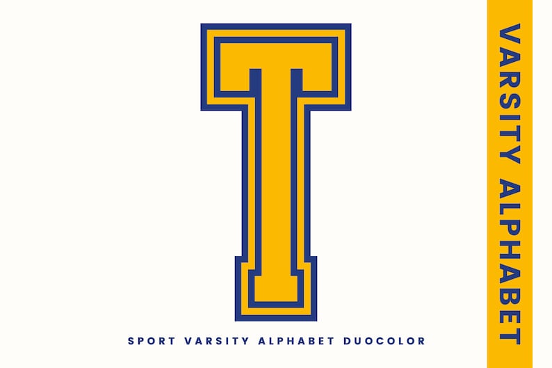 Modern Varsity Font SVG Varsity Font Varsity Letter Etsy