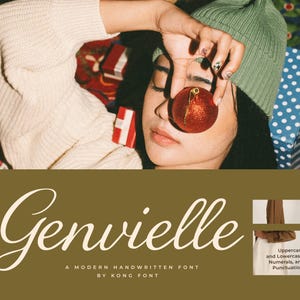 Modern Font, Script Typeface, Cursive Font, Stylish Font – Elegant Handwritten Script Font Genvielle for Branding and Invitations