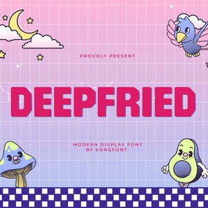 Modern Font, Display Typeface, Retro Font – Bold Distorted Display Font Deepfried for Posters & Album Covers