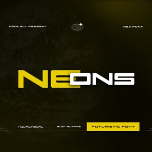 Modern Font, Display Font, Sleek Typeface, Futuristic Design, Professional Font - Advanced Futuristic Font Neons for Modern Branding