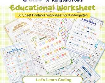 Codeerwerkblad voor de kleuterschool: 30 afdrukbare activiteiten voor vroeg leren (pdf-bladen)