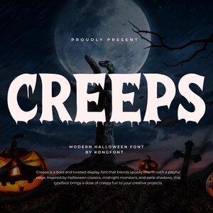 Modern Display Font Creeps: Spooky Halloween & Horror Design