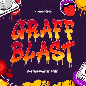 Modern Font, Style Font, Street Art Font, Fonts for Logo - Bold Graffiti Display Font Graff Blast for Urban & Street Style Designs