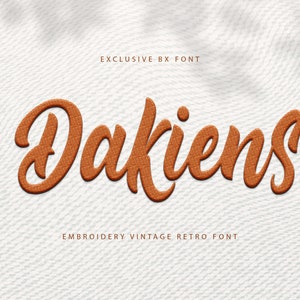 Modern Embroidery Font, Font, Modern Font, Embroidery Font, Commercial Fonts, Cursive Font, BX Embroidery Fonts - Dakiens Embroidery Font