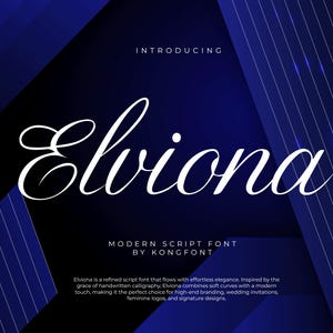 Modern Font, Feminine Typeface, Design Font, Elegant Font – Handwritten Script Font Elviona for Logos and Invitations