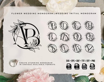 Monogram Font, Monogram SVG, Monogram, Monogram Fonts, Monogram Text Font, Monogram Logo Font, Modern Font -  Monogram Wedding Font Vol.2