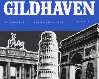 Bold Vintage Display Font Gildhaven: Modern Rustic Typography for Branding
