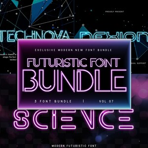 Modern Font, Futuristic Font, Font Bundle, Fonts - Bundle Font Futuristic Vol 2 Innovative Typeface Collection for Cutting-Edge Designs