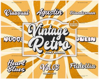 Vintage retro lettertypebundel | 7 vette lettertypen (directe download)