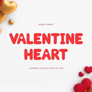Font moderno, font di San Valentino, font di visualizzazione, font romantico - Font di visualizzazione a forma di cuore di San Valentino Tema carino di amore