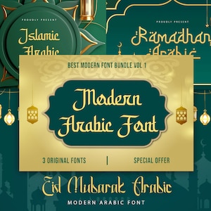 Modern Font, Font, Arabic Bundle Font, Calligraphy Font, Handwriting Font, Arabic Letters, Arabic Alphabet - Modern Arabic Font Bundle VOL.1