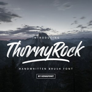 Modern Font, Brush Font, Handwritten, Script Typeface - Modern Brush Script Font Thorny Rock - Handwritten for Creative Design Projects
