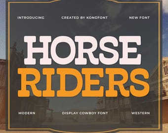Western Display Font Horse Riders for Cowboy Logos, Rustic Branding & Vintage Signage