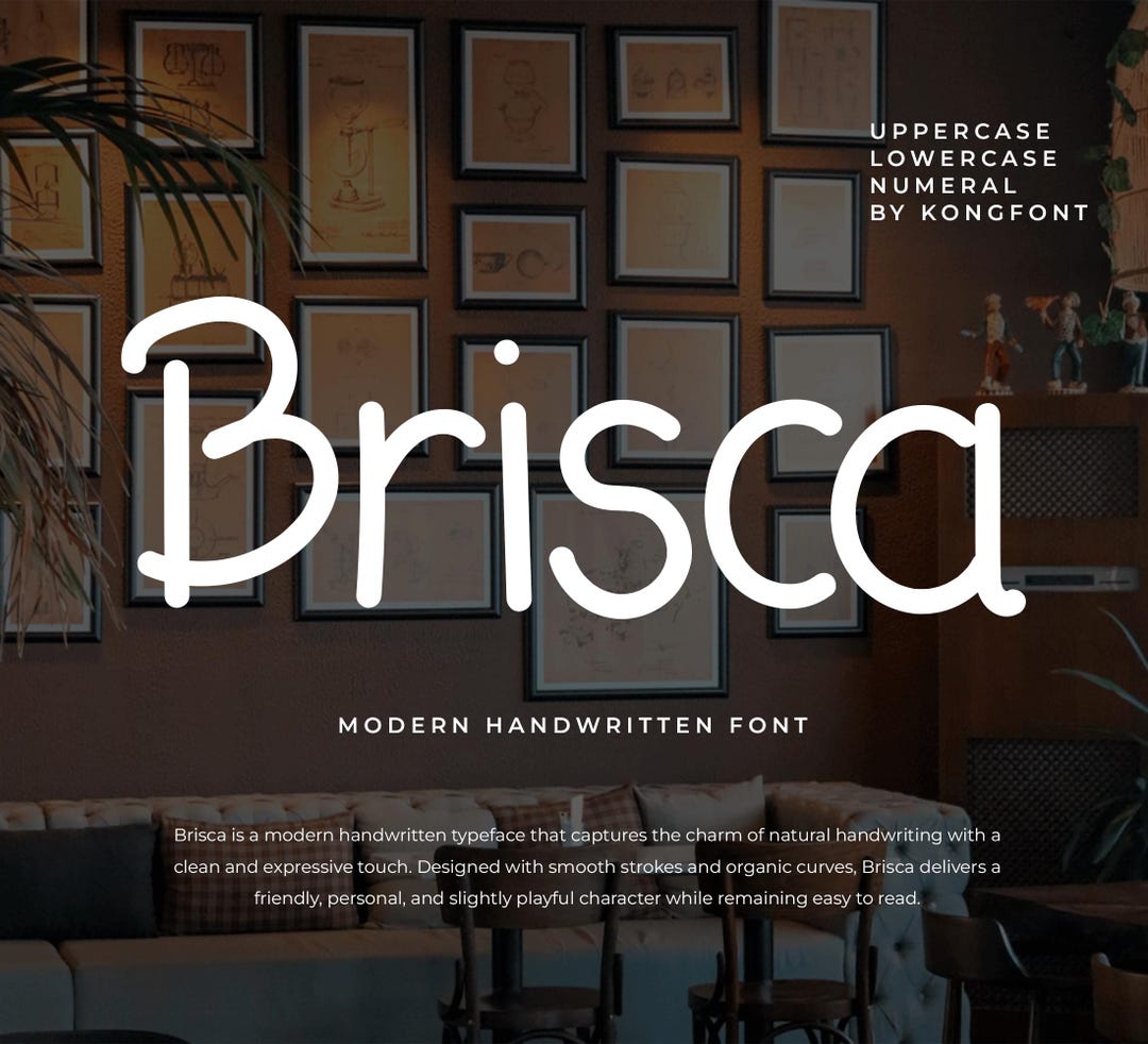 Brisca Script Font – Modern Handwritten Typeface for Branding and ...