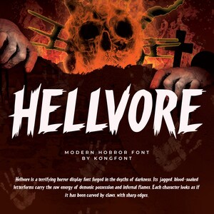Modern Display Font: Hellvore - Gaming & Futuristic Logo Design