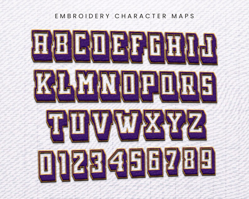 Varsity Embroidery Font, Font, Modern Font, Embroidery Font, Bold Font
