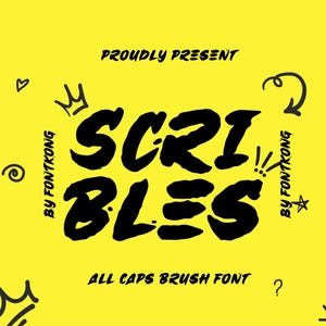 Modern Font, Display Font, Creative Font, Poster Font - Rough Brush Font Scribles for Edgy Designs & Logos