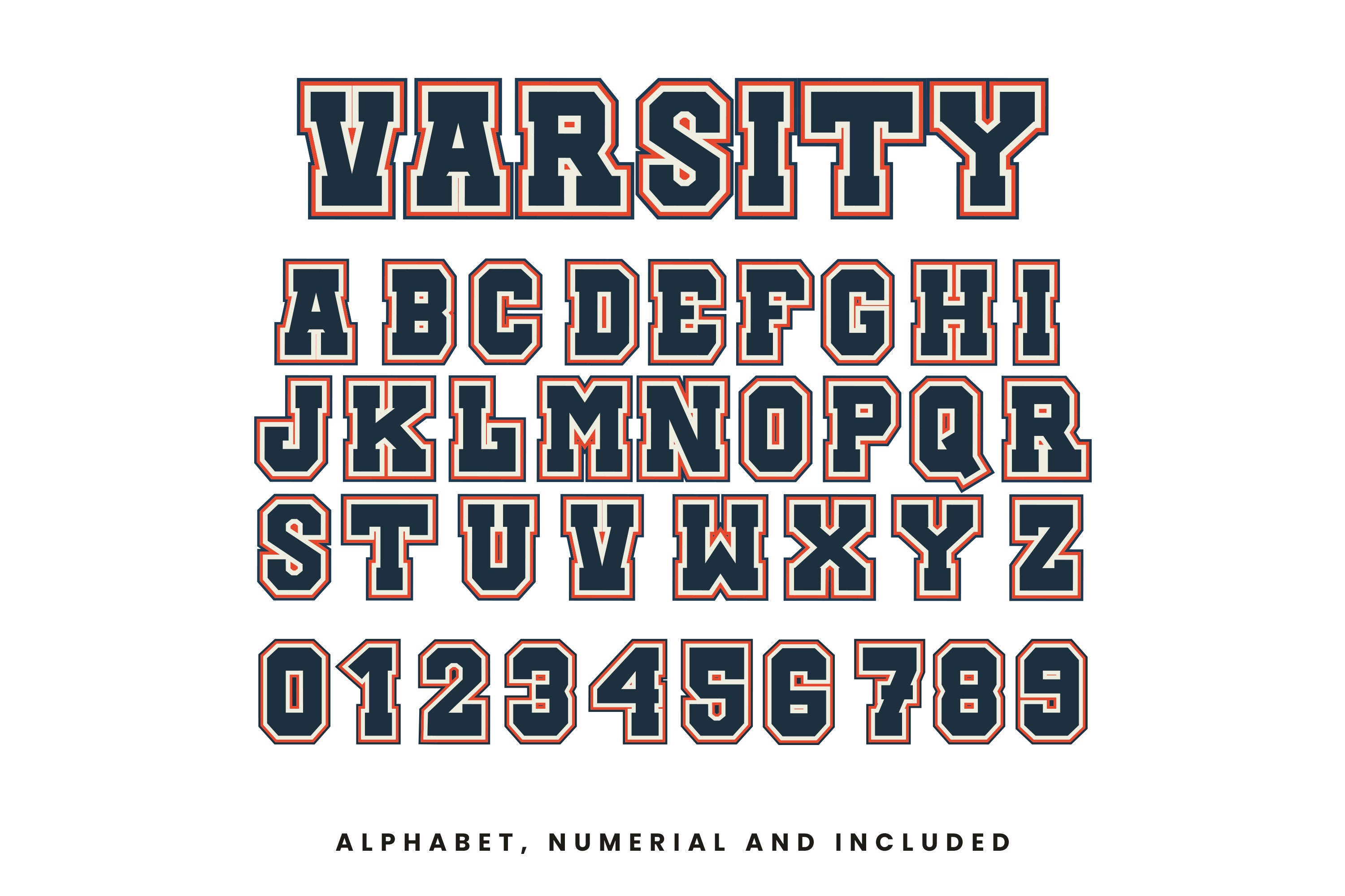 Modern Varsity Font SVG, Modern Fonts, Font, Bold Font, Varsity Letters ...