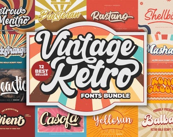 Vintage Retro Schrift-Bundle | Typografie (Instant Download)
