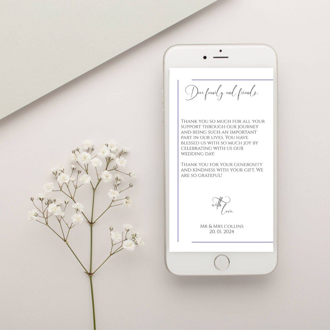 Electronic Photo Thank You Note Template Modern Minimalist - Etsy