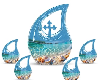 Personalized Beach Cremation Urn for Ashes - Small Urns For Human Ashes Keepsake - Cremation Urn for Beach Lover - Companion Urns