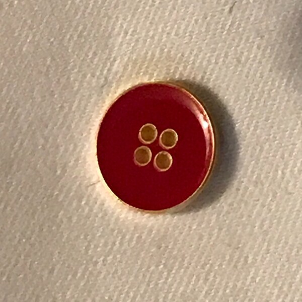 Knopf Rot Plastik Beschichtet Button Red Plastic Coated Button