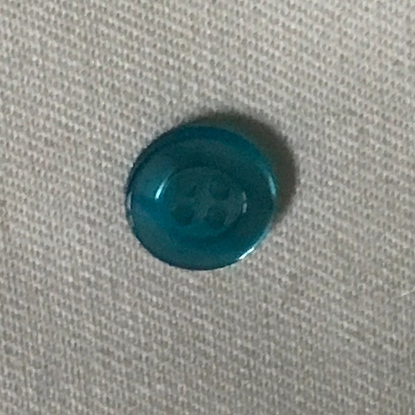 Knopf Blau Tuerkis Plastik Button Blue Turquoise Plastic