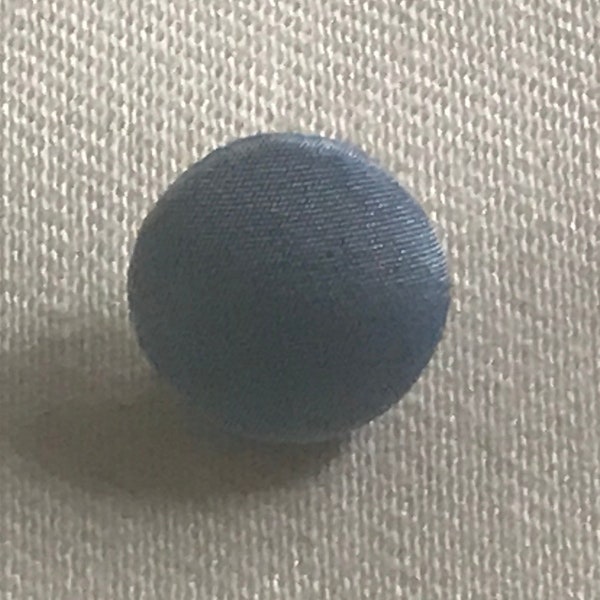 Knopf Blau Seide Von Hand Bezogen Button Blue Silk Covered by Hand