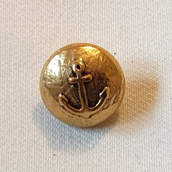 Knopf Gold Metall Anker Button Gold Metal Anchor