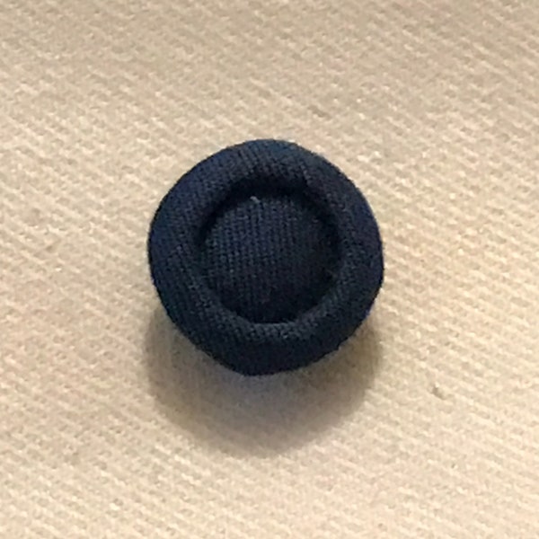 Knopf mittelblau Seide Von Hand Bezogen Button Middle Blue Silk Covered by Hand