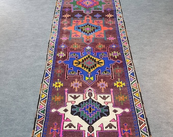 ヴィンテージ 手織り ランナーラグ 70×285cm ウール100% ヴィンテージ 手織り ランナーラグ 70×285cm ウール100% ヴィンテージ
