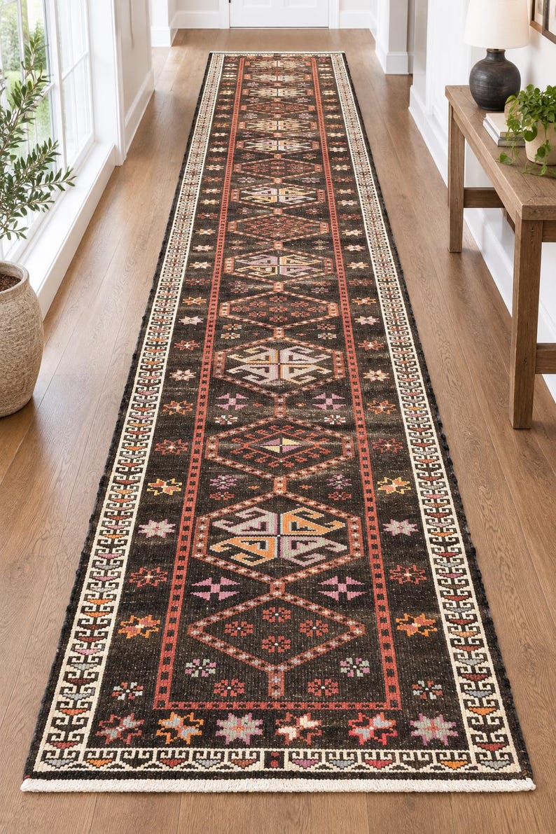 Stair Runner Rug Pattern 20 Ft Extra Long Vintage Turkish Runner Rug, 3x20 Wide Hallway Carpet ...