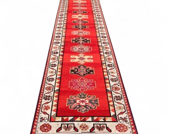 Roter Kelim Läufer, türkischer Flurteppich, Vintage Eingangsteppich
