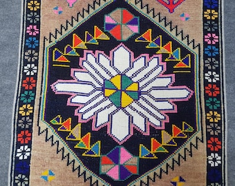 Handwoven Wool Turkish Runner Rug: 2x11 Extra Long Hallway Rug