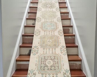 Tapete passadeira extra longo em lã turca: decoração para corredor e escada (91 x 64 m)