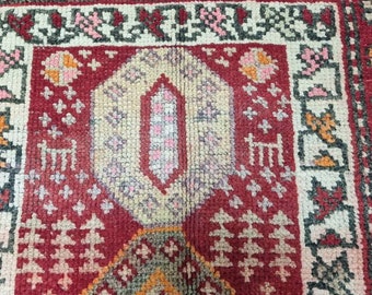 Türkischer Handgefertigter Teppich Rustikaler Wohnkultur Akzent Ethnischer Bodenbelag Wohnzimmer Schlafzimmer Büro Einweihungsparty Geschenk Boho Kleiner Bereich Teppich