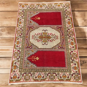 Turkish Prayer Rug 4x5 Islamic Prayer Mat Ramadan Gift Muslim Prayer Room Mihrab Design Religious Art Islamic Home Decor Meditation Eid Gift
