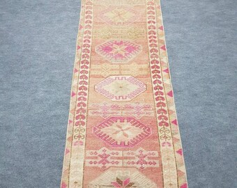 Tapete corredor turco vintage: tapete extra longo de 60x335 cm para corredor, estampa geométrica em lã.