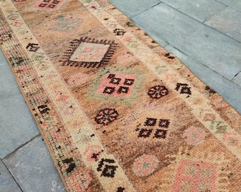 ヴィンテージ ペルシャ風 ランナーラグ ボヘミアン 廊下敷き