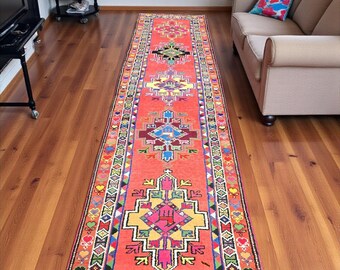 Tapete passadeira marroquino vintage tecido à mão, 84 cm x 358 cm – Tapete boho para corredor