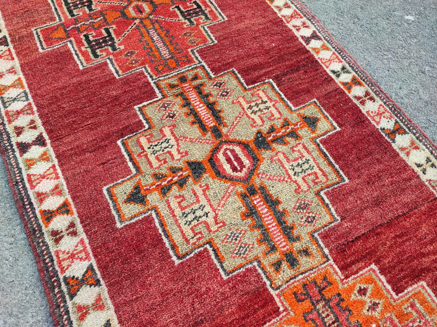 Handknotted Wool Runner Rug: 3x11 Light Red Turkish Hallway Rug
