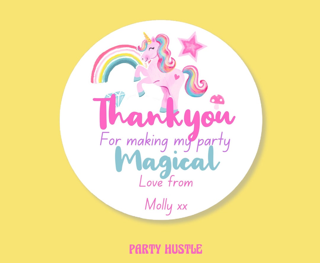 Editable Girls Unicorn Favour Tags | Printable Favours | Customisable ...