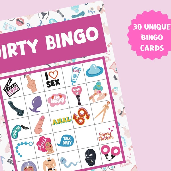 Dirty bingo | Printable bachelorette party bingo | rude hen party game | fun adult bingo | instant download