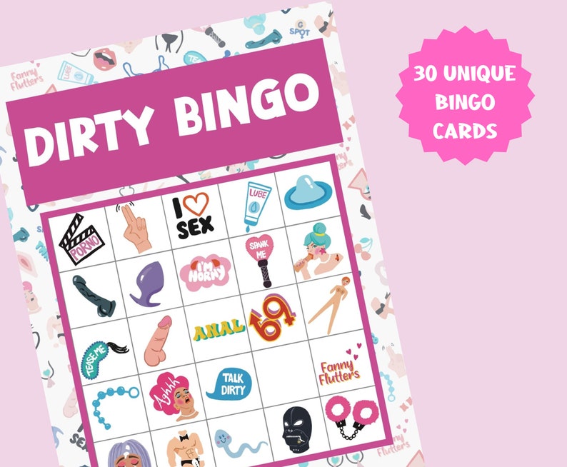 Dirty Bingo Printable Bachelorette Party Bingo Rude Hen Party Game Fun