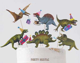 Printable Dinosaur birthday cake toppers | Dinosaur Birthday Party Decorations | boys party decor | instant download | cake centrepiece